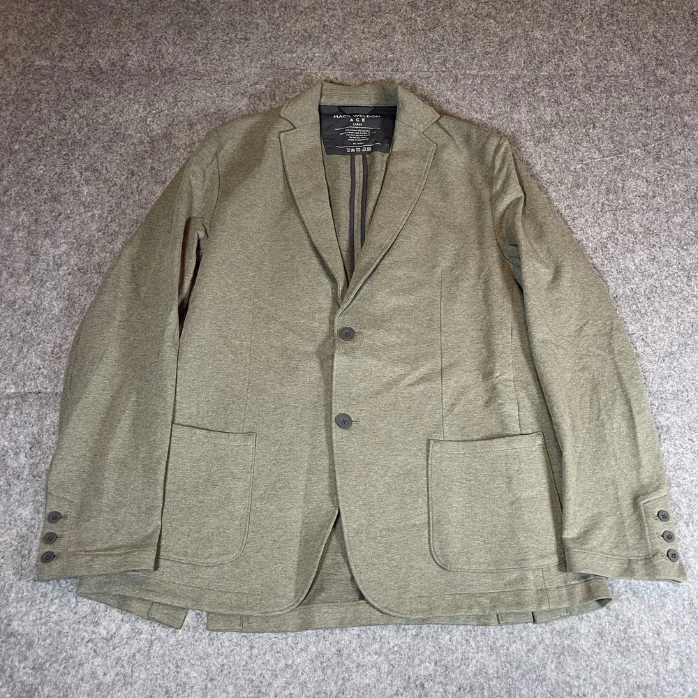 Mack Weldon Ace Blazer Mens Large Sage Heather Micro Brushed French Terry Cloth